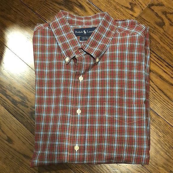 RALPH LAUREN Men’s Brick Red Plaid Button Up Shirt BRAND NEW Sz XL - Picture 10 of 10